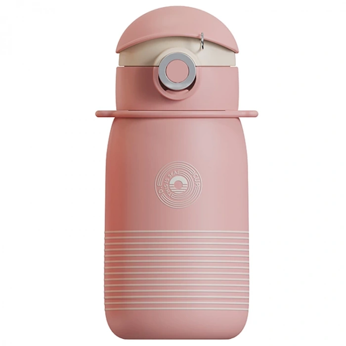 VAGONLİFE COCOSMILE ÇİZGİLİ PİPETLİ ÇELİK TERMOS CS0003 500ML PINK