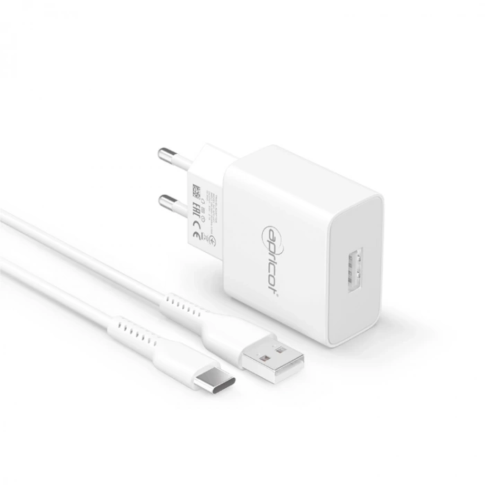 APRICOT AP-U210T 10W 2.4A TYPE-C + EV ŞARJ ADAPTÖRÜ SETİ BEYAZ