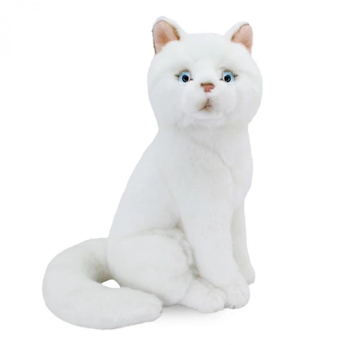 NECOTOYS ANIMALS OF THE WORLD 20890 OTURAN BEYAZ KEDİ PELUŞ 22 CM