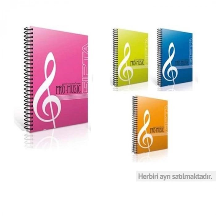 GIPTA 1581 A4 PP KAPAK MÜZİK DEFTERİ 60yp SPİRALLİ
