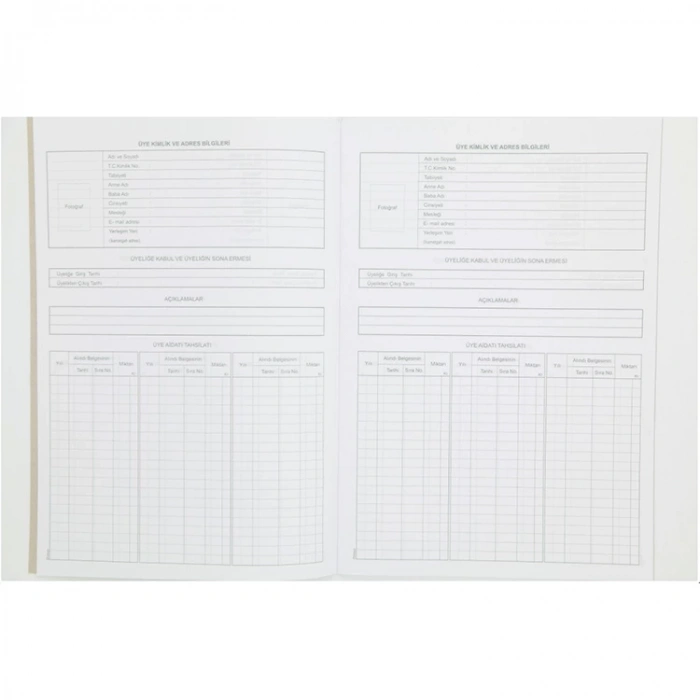 DİLMAN ÜYE KAYIT DEFTERİ KARTON KAPAK