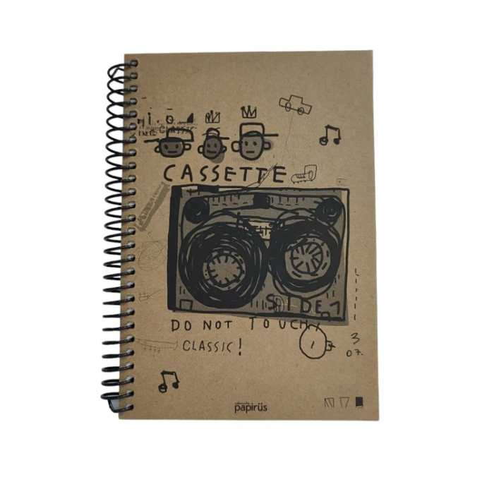 PAPİRÜS  KRAFT SERT KAPAK SPİRALLİ 16X23 100YP. KARELİ DEFTER