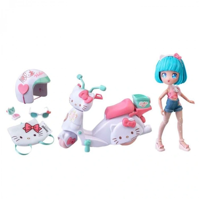 GIOCHI HKTF3000 HELLO KITTY MANGA BEBEK PRETTY PİNK SCOOTER FİGÜR SETİ 4+