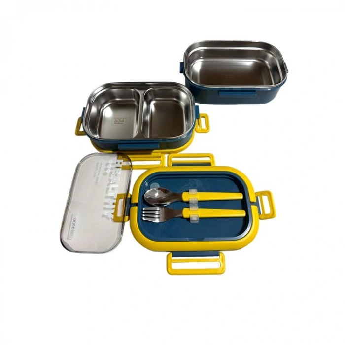VAGONLİFE ÇELİK YEMEK KABI 2 KATLI LUNCH BOX 1330ml - VGN6715 MAVİ