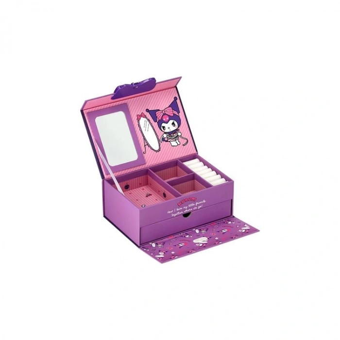 KUROMİ 216-31-01 LİSANSLI KİLİTLİ MAKYAJ & AKSESUAR KUTUSU YATAY MOR