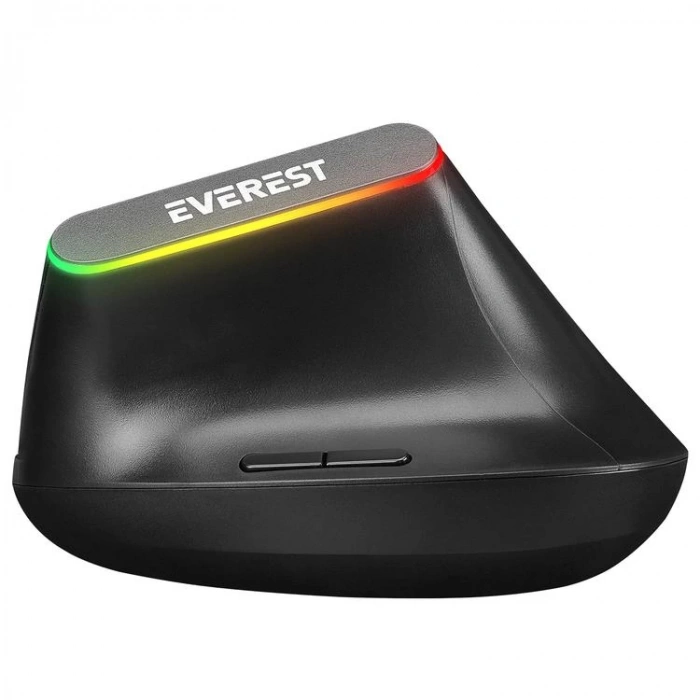EVEREST SMW-618 USB 2.0 RGB IŞIKLI ERGONOMİK DİKEY TUTUŞLU VERTİCAL KABLOSUZ MOUSE SİYAH