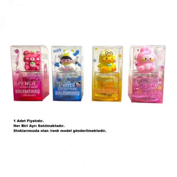 MİKRO SP-7440 LUCKY CUTIE FİGÜRLÜ ÇİFT DELİKLİ HAZNELİ KALEMTRAŞ -TEKLİ