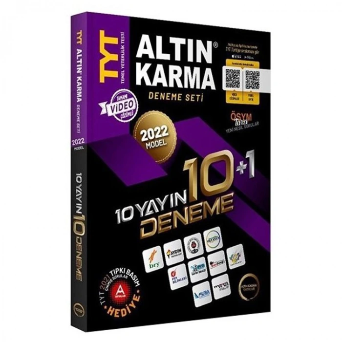ALTIN KARMA 2022 TYT 10+1 DENEME SETİ (10 FARKLI YAYIN 10+1 DENEME)
