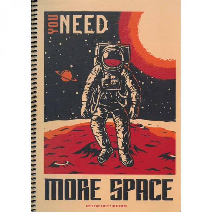 GIPTA SPACE SPİRALLİ KARTON KAPAK A4 80 YP ÇİZGİLİ DEFTER
