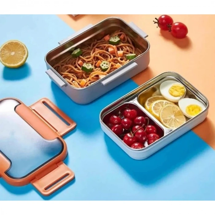 VAGONLİFE PASLANMAZ ÇELİK İKİ KATLI BÖLMELİ YEMEK KABI - LUNCH BOX  BL20182 1200 ML YEŞİL