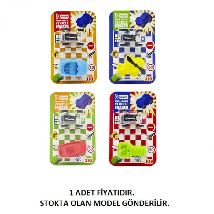MİKRO 16123 PULL-BACK VEHICLE ARAÇ SİLGİ - TEKLİ