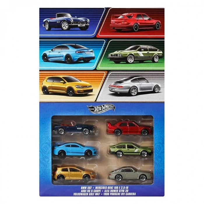 MATTEL JBY79 HOT WHEELS EURO STYLE SILVER SERIES 6LI ARABA SET