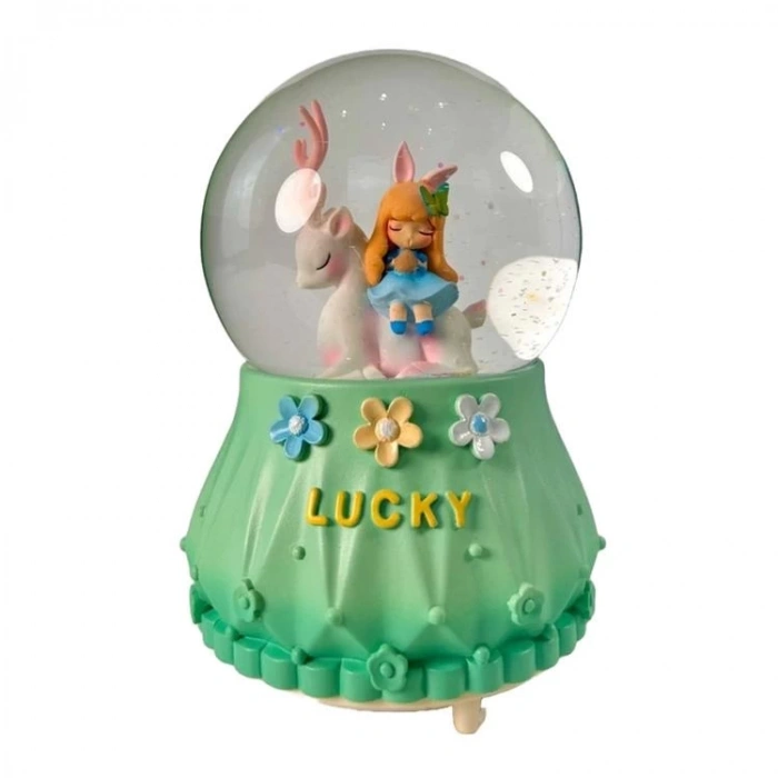 CEREN HDY0292 ORTA BOY HEDİYELİK MÜZİKLİ IŞIKLI KAR ATAN KAR KÜRESİ (PİLLİ) LUCKY