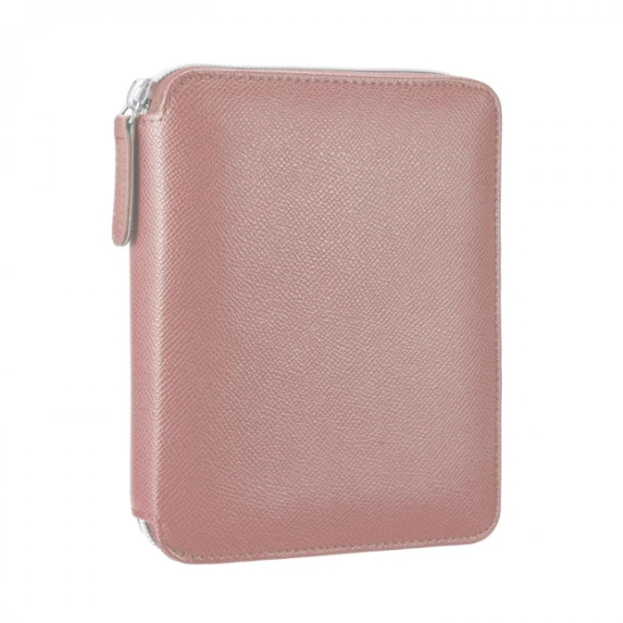 VICTORIAS JOURNALS 0282 KUTULU ZIPPER FOLDER ORGANİZER GÜL KURUSU 14.8X21cm  80YP. ÇİZGİLİ DEFTER