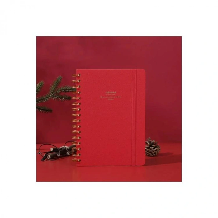 VICTORIAS JOURNALS 1606 CANVAS SERT KAPAK A5  100gr.160 SYF. NOKTALI DEFTER KIRMIZI