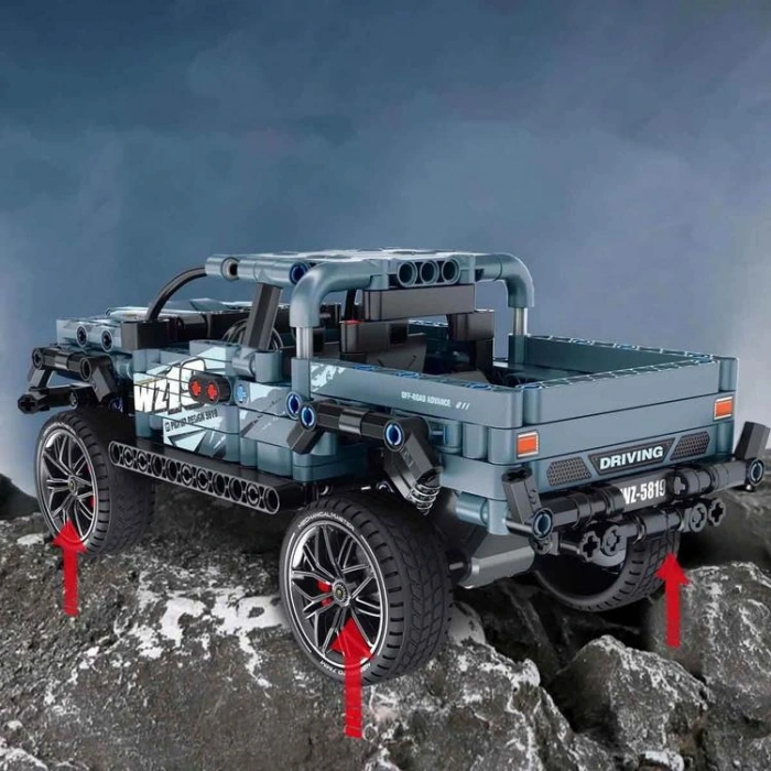 SUNMAN İM. MASTER NO.5819 ÇEK-BIRAK ARAZİ ARACI PICK-UP MAVİ LEGO YAPIM SETİ 463 PARÇA 6+