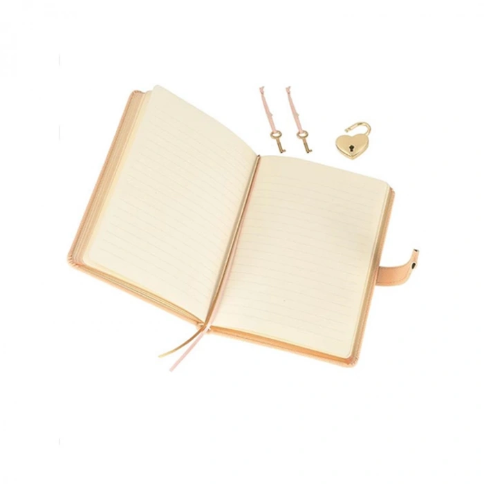 VICTORIAS JOURNALS 3301 HUSH HUSH KİLİTLİ 13x18cm 80gr.160YP. ÇİZGİLİ DEFTER ŞEFTALİ