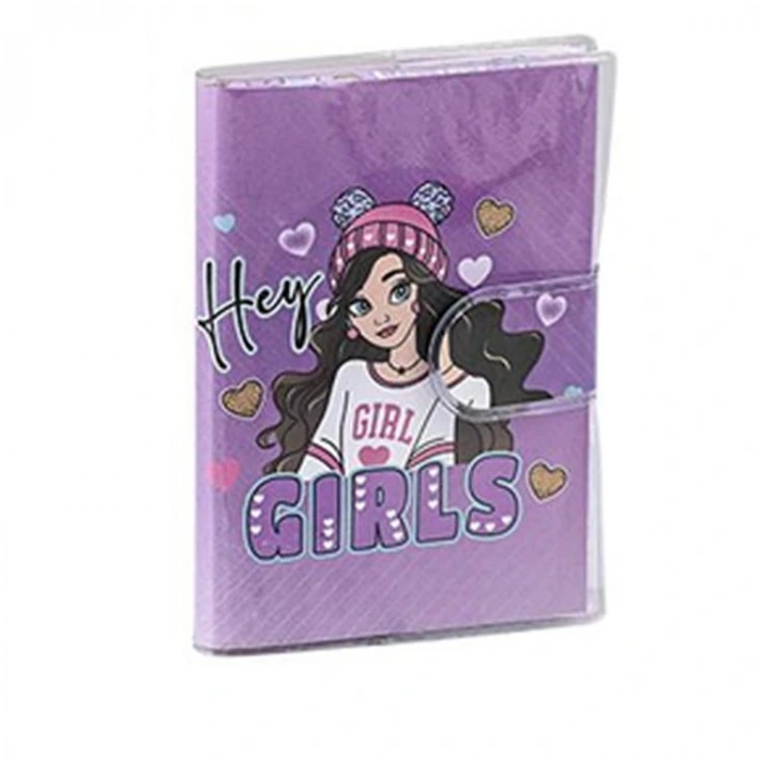 MİKRO NT-101 PRETTY GIRLS  PVC KAPAKLI CIRTLI ÇİZGİLİ NOT DEFTERİ