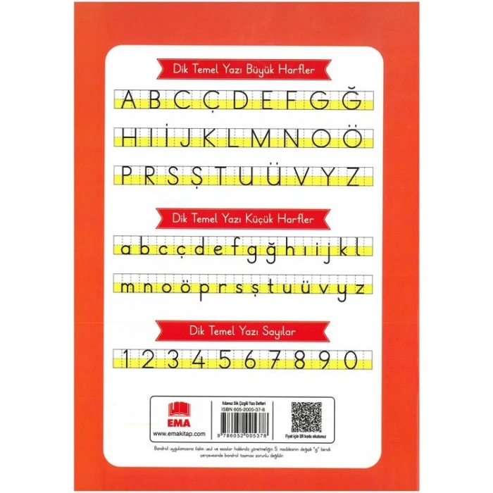 EMA KİTAP KLAVUZ DİK ÇİZGİLİ GÜZEL YAZI DEFTERİ A4 (2024)