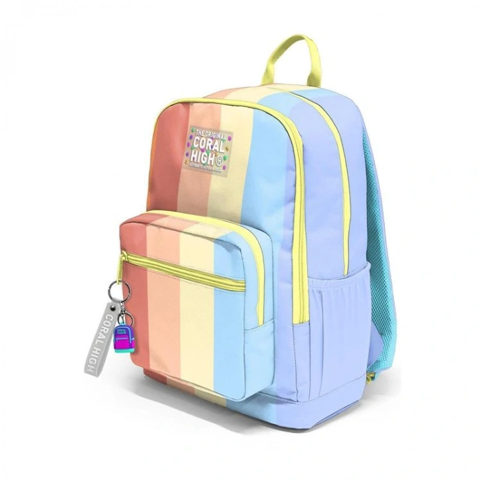 CORAL HIGH 23680 KIDS RENKLİ ÇİZGİLİ DÖRT BÖLMELİ SIRT ÇANTASI