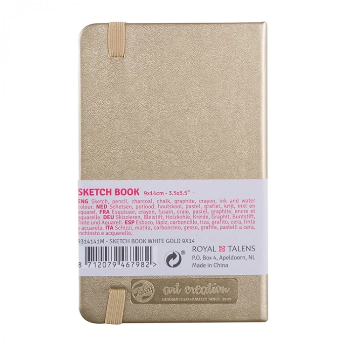 TALENS ART CREATION SKETCHBOOK 9X14 cm 140 gr. 80YP. ESKİZ DEFTERİ BEYAZ ALTIN - RT9314141M