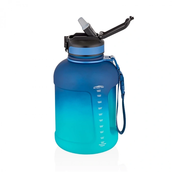 UZSPACE TRITAN PİPETLİ  MATARA 3067 1700 ML LACİVERT-TURKUAZ