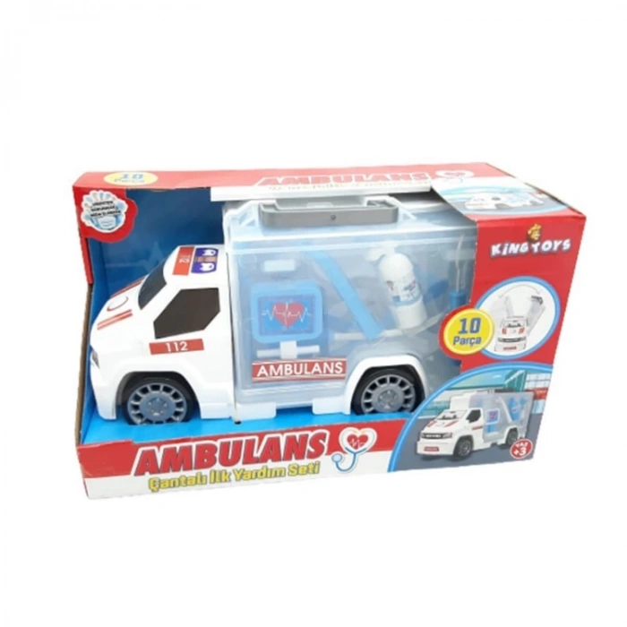 KING TOYS  MRT-66 AMBULANS ARACI ÇANTALI İLK YARDIM SETİ 10 PARÇA 3+