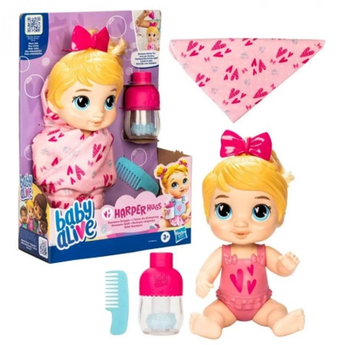 HASBRO F9119 BABY ALIVE BEBEĞİMLE ŞAMPUAN EĞLENCESİ SARIŞIN BEBEK 3+