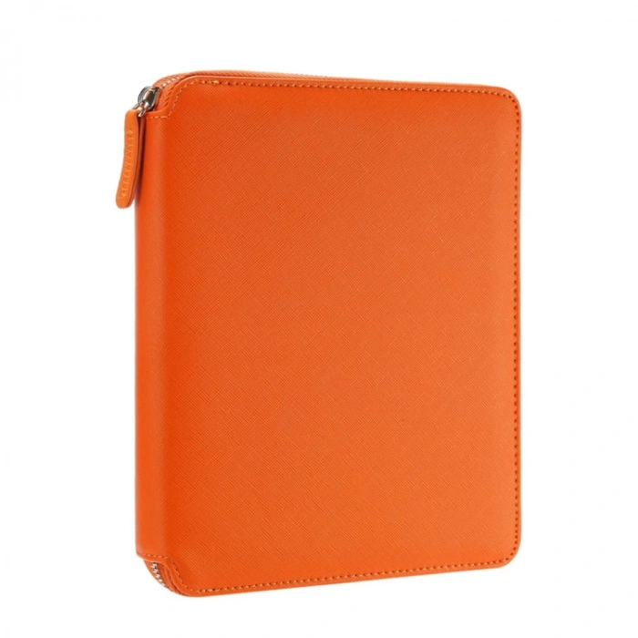 VICTORIAS JOURNALS 7623 KUTULU SMYTH ZIPPER FOLDER ORGANİZER TURUNCU 14.8X21cm  80YP. ÇİZGİLİ DEFTER