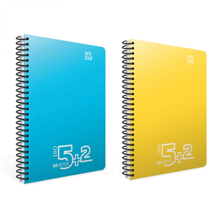 GIPTA ECO BX NOTES A4 SPİRALLİ SEPERATÖRLÜ 5+2  PP KAPAK 180 YP DEFTER