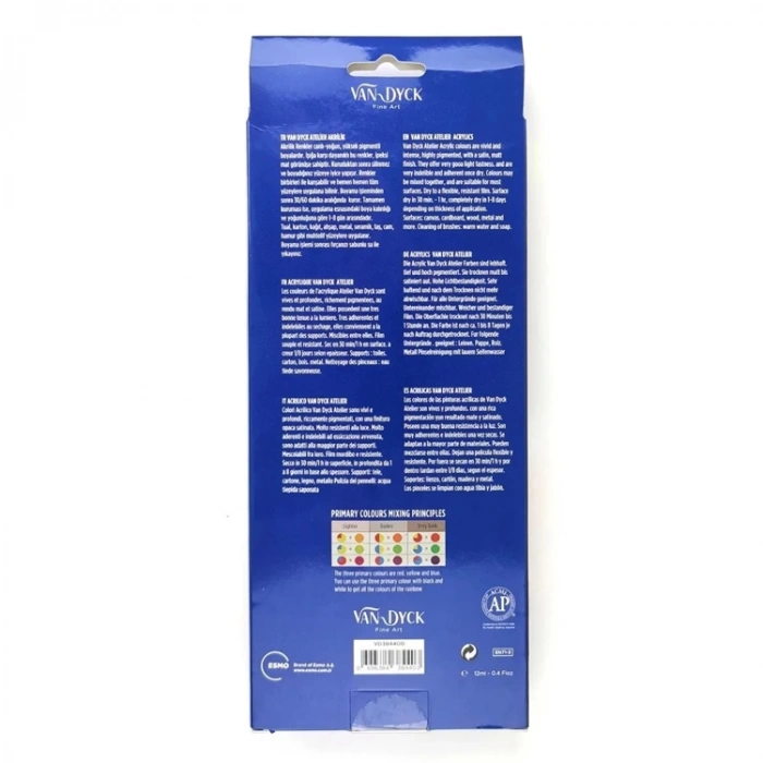 VAN DYCK VD384400 ATELIER AKRİLİK SET TÜP 12X12ml AKRİLİK BOYA