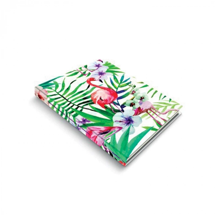 DEFFTER PARADISE / FLAMINGO , FLOWERS SERT KAPAK A5 ÇİZGİLİ DEFTER 96 YP