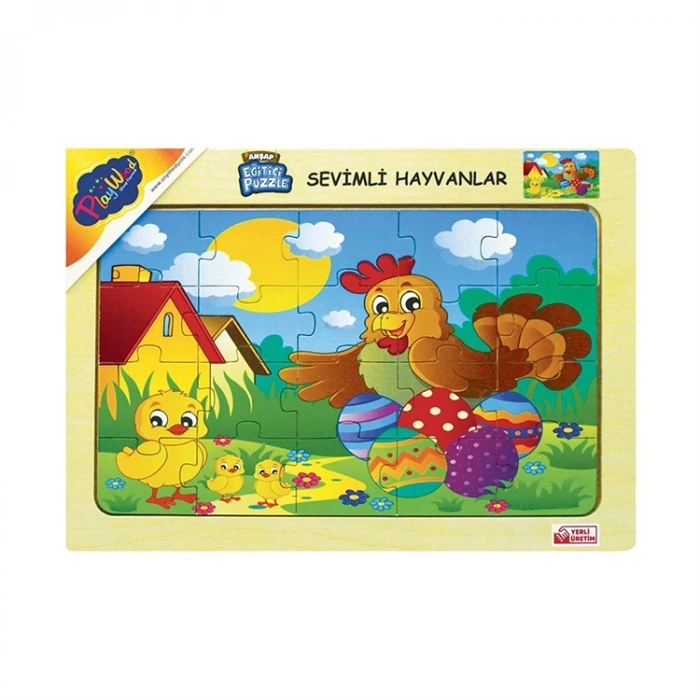 ONYIL 183/184/185/186 AHŞAP EĞİTİCİ PUZZLE/YAPBOZ SEVİMLİ HAYVALAR 20 PARÇA