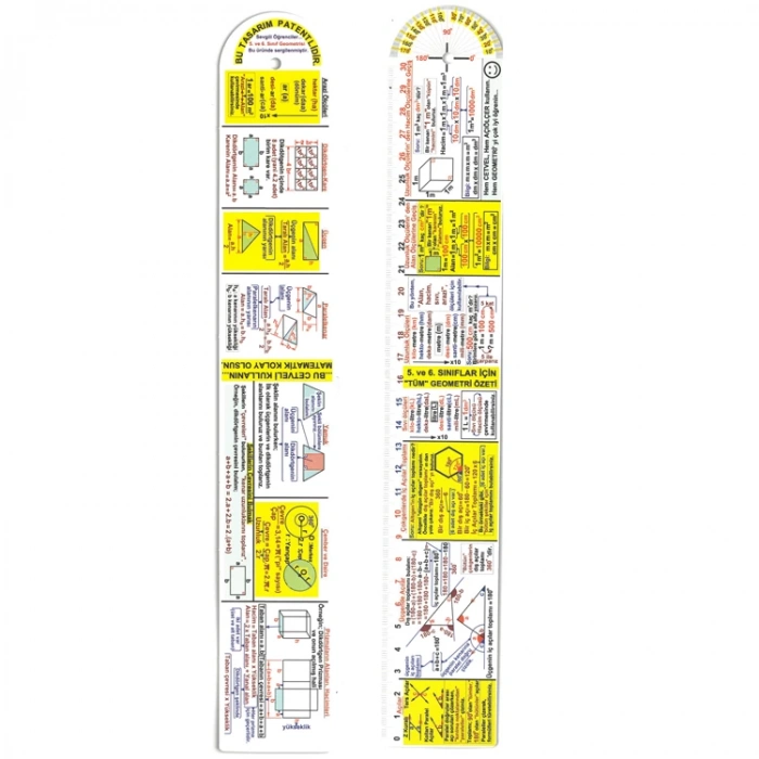 FORMÜLLÜ CETVEL - TEKLİ (İLKOKUL-ORTAOKUL-LİSE)