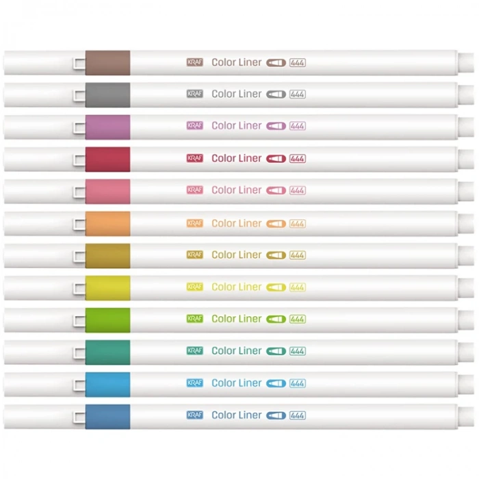 KRAF 444  COLOR LINER KEÇELİ KALEM 0.5 MM 12 Lİ
