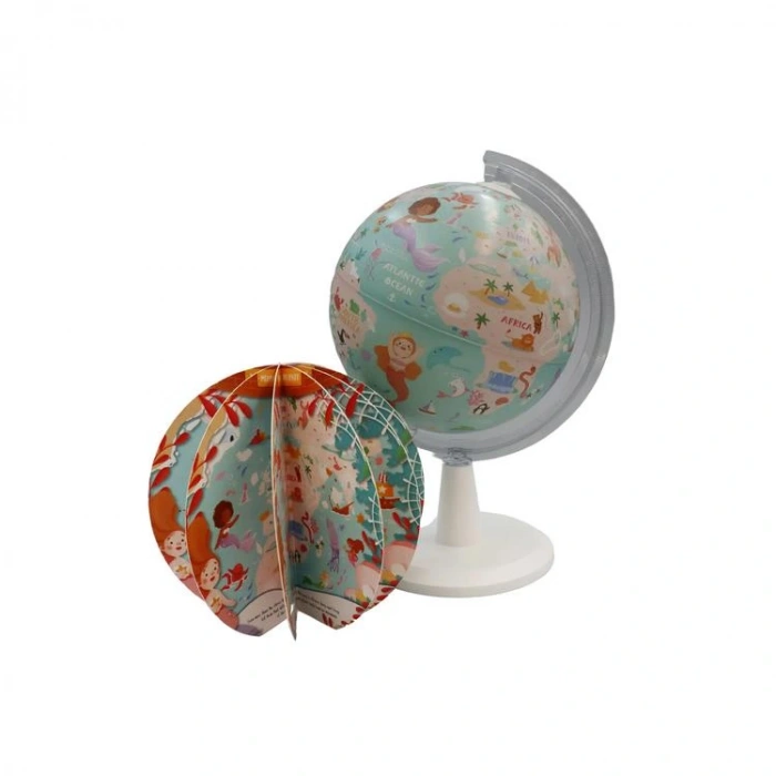 GÜRBÜZ 48256 20 CM MERMAİD JOURNEY GLOBE + BOOK + USB IŞIKLI DENİZKIZI KÜRE