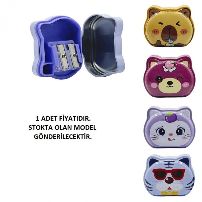 MİKRO MK-7928 KAPAKLI PAW PAW METAL ÇİFT DELİKLİ HAZNELİ KALEMTRAŞ -TEKLİ