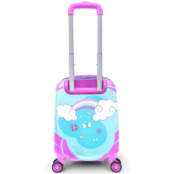 CORAL HIGH 16712 MİNİ MAVİ NEON PEMBE UNICORN DESENLİ VALİZ