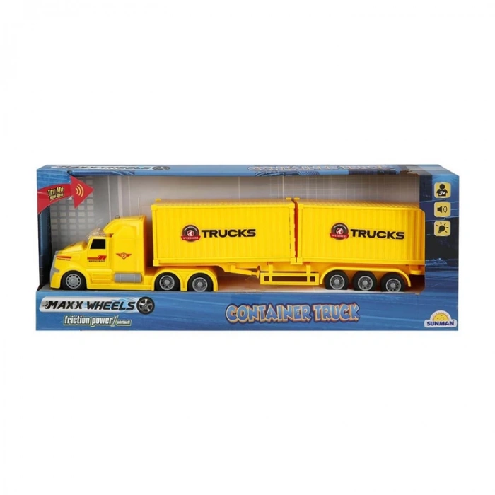 MAXX WHELLS - S00002317 SESLİ VE IŞIKLI 1:50 TIR KONTEYNER 36CM.