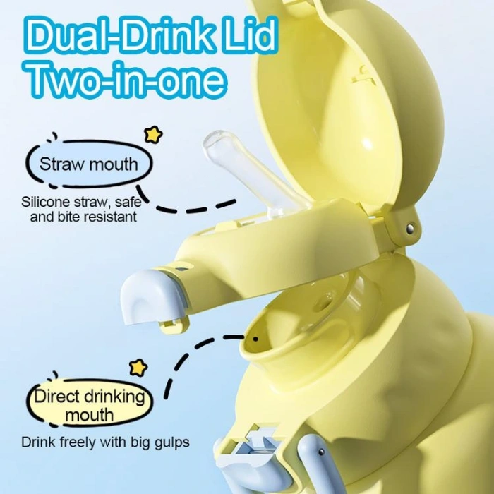 VAGONLİFE DILLER ÇELİK PİPETLİ / PİPETSİZ KULLANIM TAŞIMA ASKILI KILIF MATARA/TERMOS D9241 520ML YELLOW