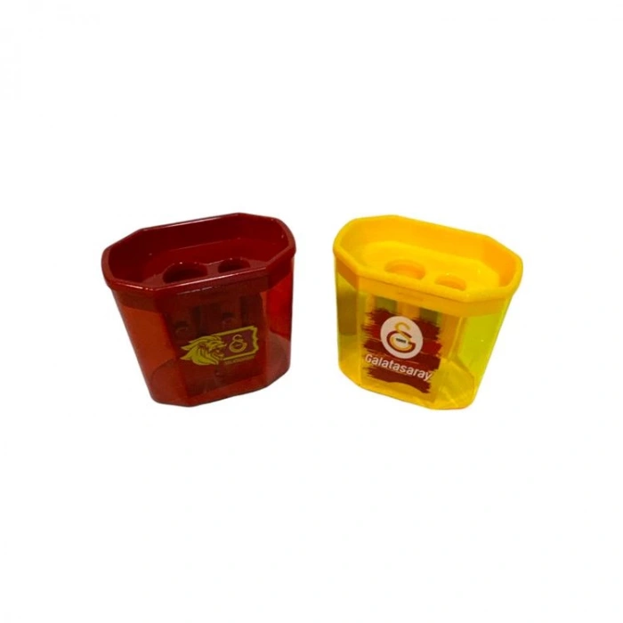 TMN 581992 GALATASARAY ÇİFT BIÇAKLI (GÖZLÜ) HAZNELİ DİKDÖRTGEN KALEMTRAŞ - (TEKLİ)