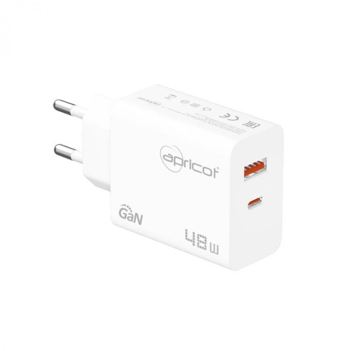 APRİCOT APC-U448 TYPE-C 48W EV TİPİ BEYAZ HIZLI ŞARJ ADAPTÖRÜ