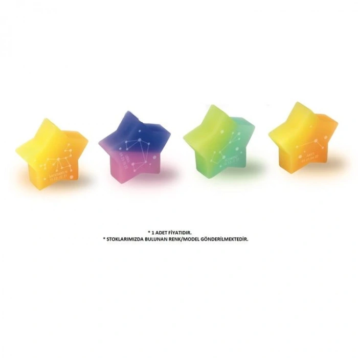 GIPTA K2344 STAR TAKIM YILDIZLAR YILDIZ ŞEKİLLİ RENK DEĞİŞTİREN RENKLİ SİLGİ - TEKLİ