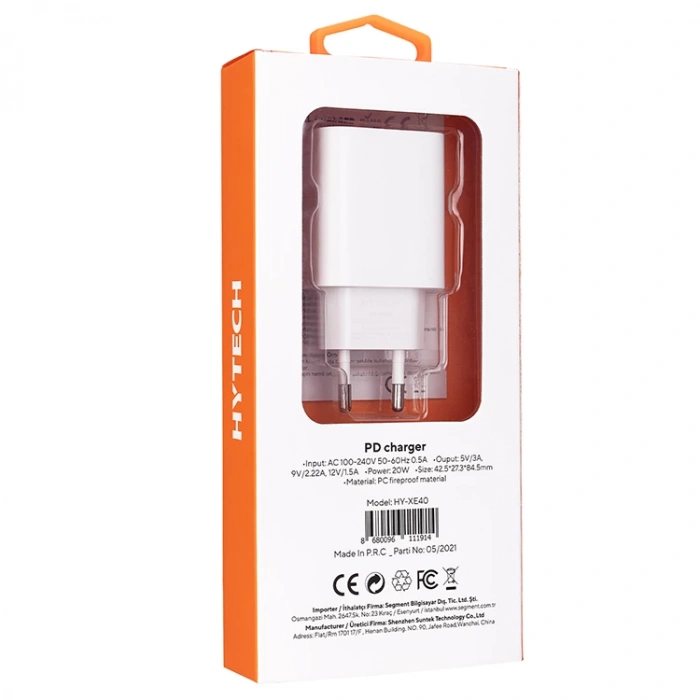 HYTECH HY-XE40 20W 1PD TYPE-C HIZLI EV ŞARJ ADAPTÖRÜ