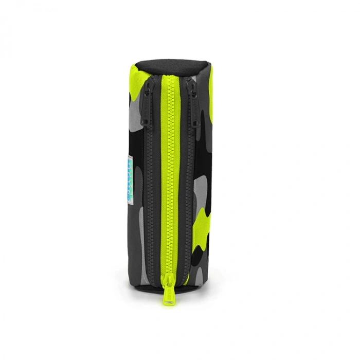 CORAL HIGH 22331 KIDS SİYAH GRİ KAMUFLAJ DESENLİ ÜÇ BÖLMELİ  KALEM ÇANTASI