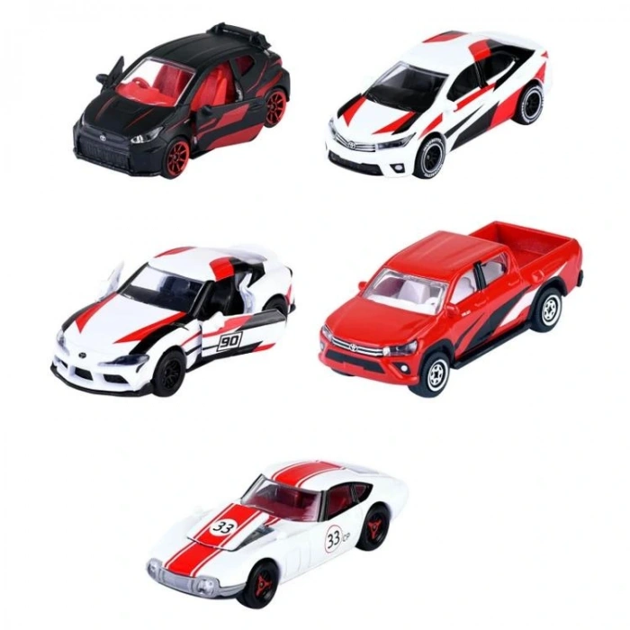 SİMBA MAJORETTE 2053189 TOYOTA RACING SERİSİ 5Lİ ARABA SETİ  1:64 3+