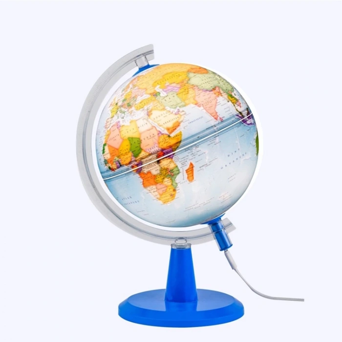 GÜRBÜZ 20 CM GRAFİK STANDLI SİYASİ IŞIKLI KÜRE