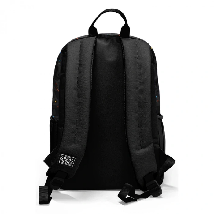 CORAL HIGH 23643 KIDS SİYAH GRİ BASKETBOL DESENLİ DÖRT BÖLMELİ SIRT ÇANTASI