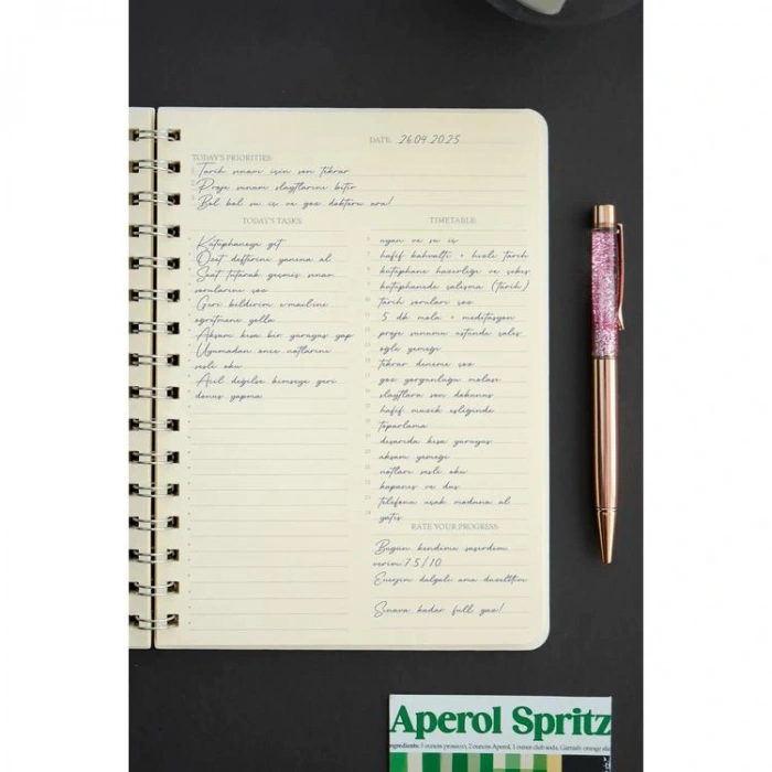 VICTORIAS JOURNALS 1619 VEGAN DERİ ESNEK KAPAK A5 100gr. 128YP. PLANLAYICI ÇİZGİLİ DEFTER PLATINIUM