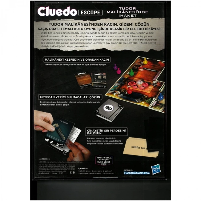 HASBRO F5699 CLUEDO ESCAPE TUDOR MALİKANESİNDE İHANET KUTU OYUNU